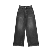 (W) BLR Pointiness Embroidery Wide Denim Pants