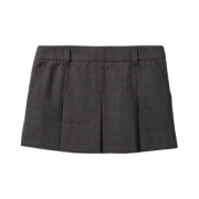 Miu Miu Prince of Wales Check Mini Skirt Slate Grey