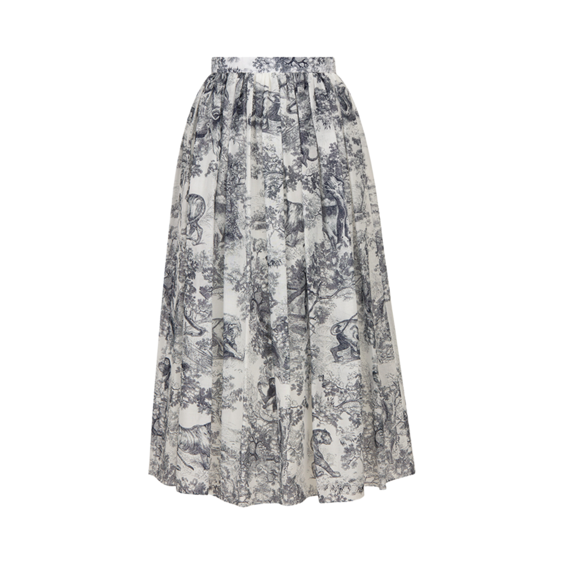(W) 디올 미드 스커트 화이트 네이비 블루 무슬린((W) Dior Mid-Length Skirt White Navy Blue Muslin) - 2