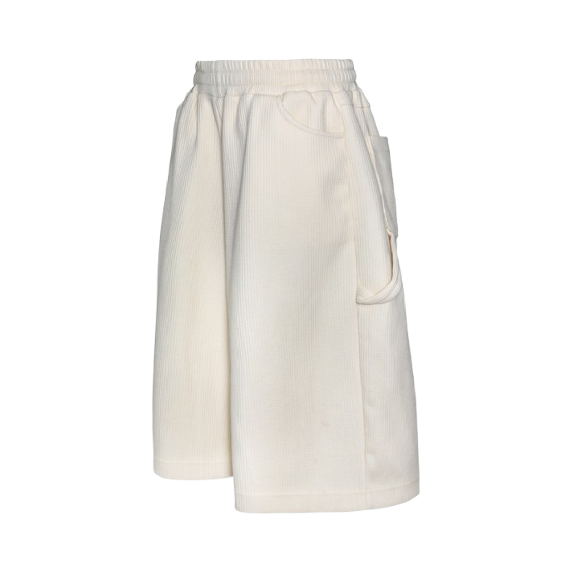 - MJD Waffle Wide Carpenter Bermuda Pants Cream