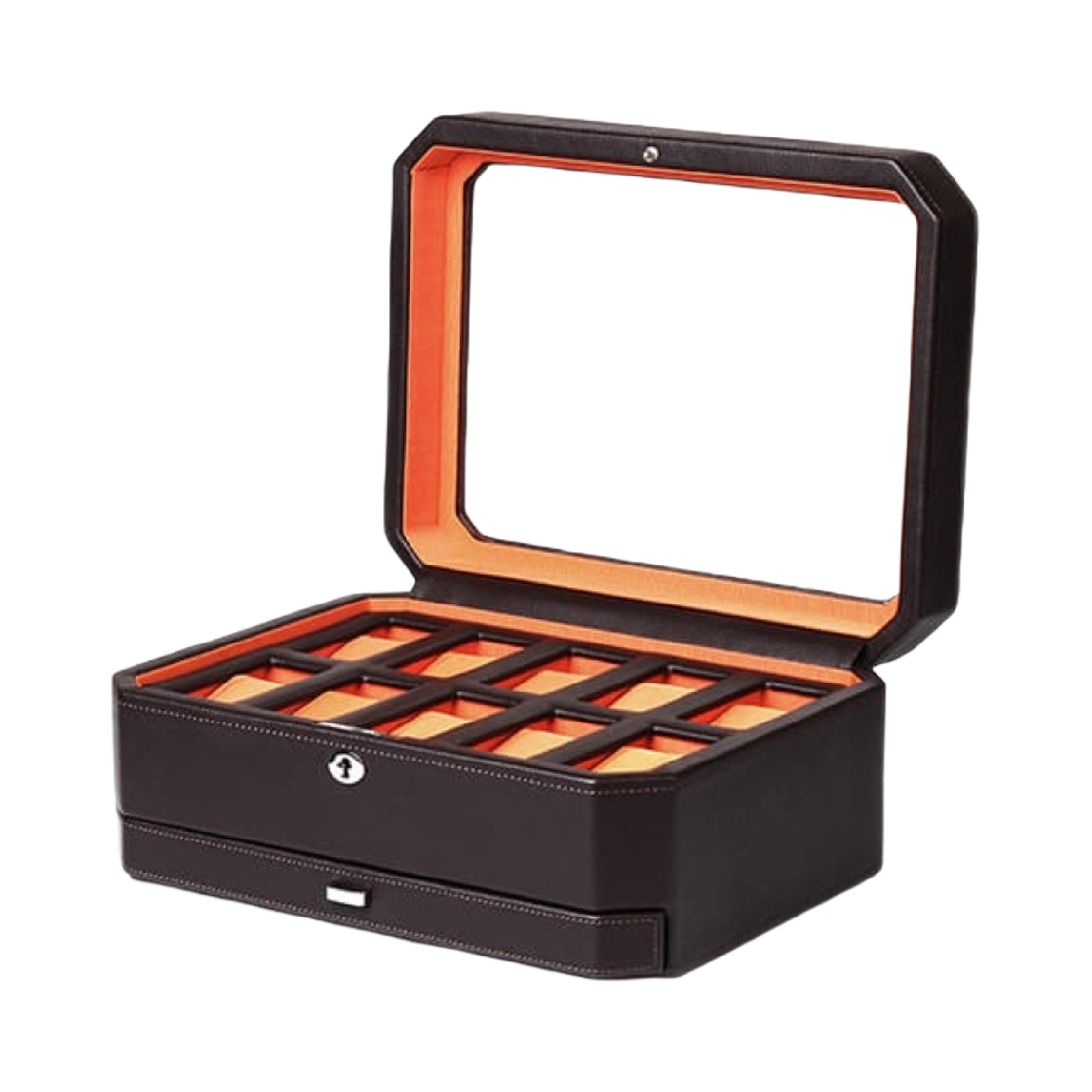 458606 Wolf 1834 Heritage 10 piece Watch Box with Draw Orange
