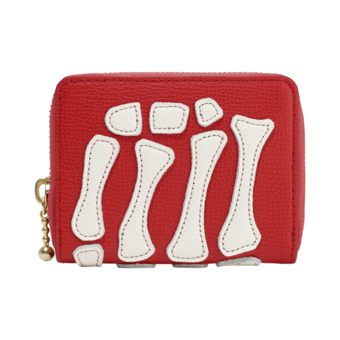 K2503XG802 Kapital Thumbs Up Bone Hand Zip Mini Wallet Red