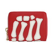 Kapital Thumbs Up Bone Hand Zip Mini Wallet Red