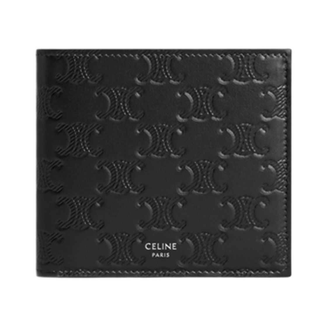 셀린느 바이폴드 월렛 코인 컴파트먼트 카프스킨 트리옹프 엠보스드 블랙(Celine Bi-Fold Wallet with Coin Compartment in Calfskin with Triomphe Embossed Black)