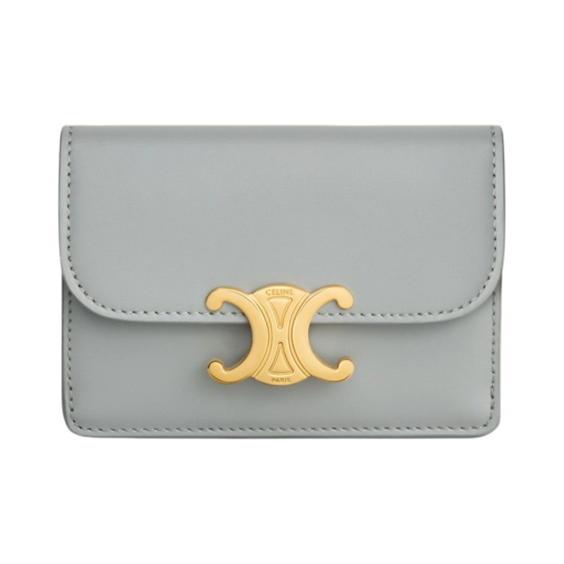 셀린느 샤이니 카프스킨 플랩 카드 홀더 펄 블루(Celine Card Holder with Flap in Shiny Calfskin Pearl Blue) - 1