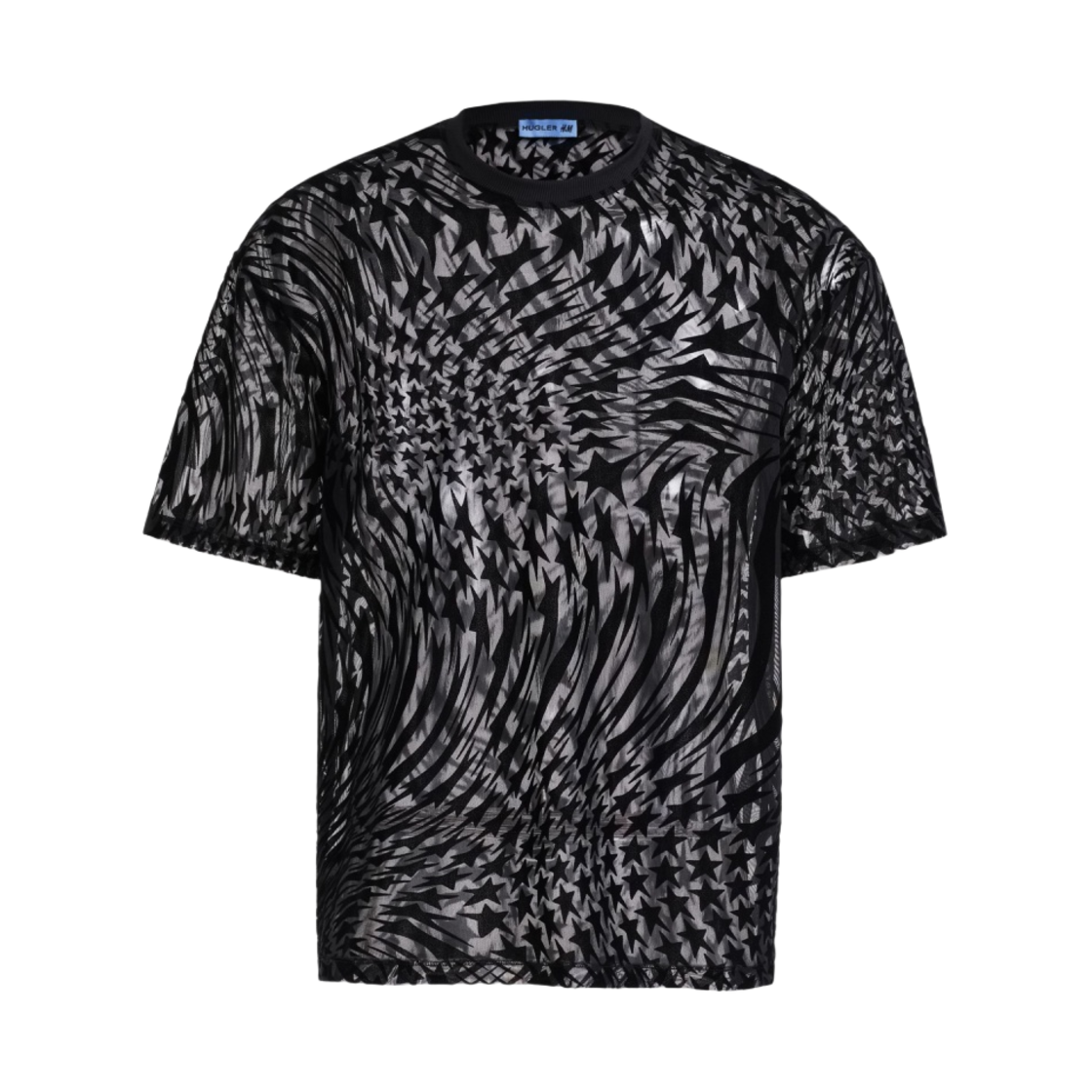 에이치앤엠 x 뮈글러 스와일링 스타 메쉬 티셔츠 블랙(H&M x Mugler Swirling Star Mesh T-Shirt Black) - 1