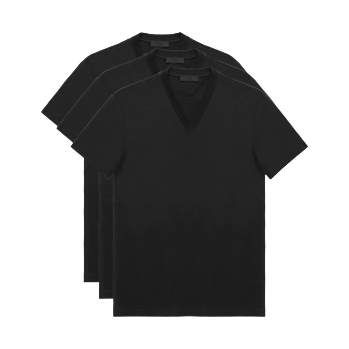 프라다 쓰리 팩 코튼 저지 티셔츠 블랙(Prada Three Pack Cotton Jersey T-Shirt Black) - 1