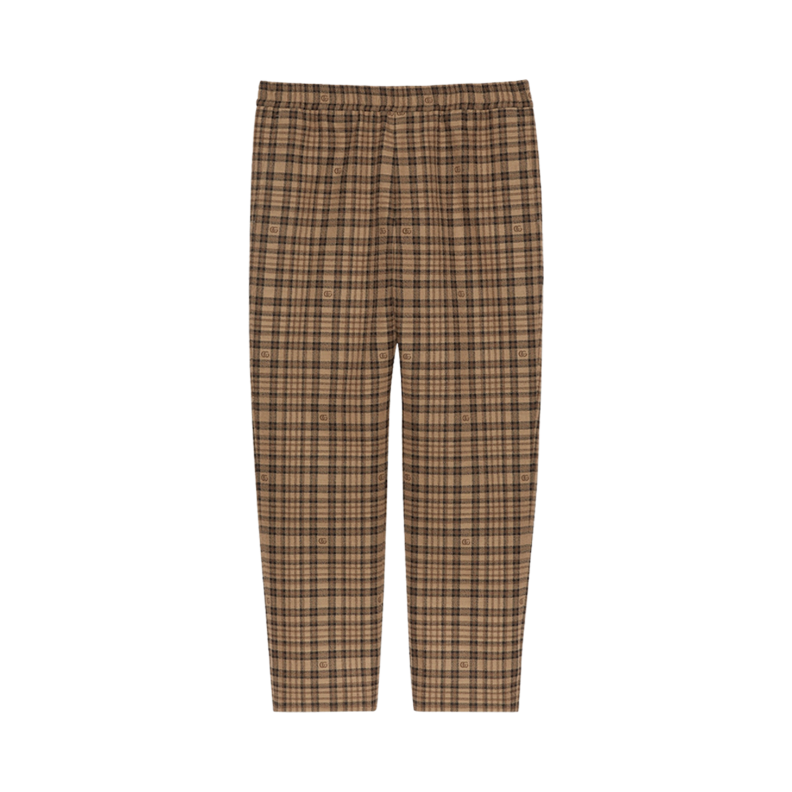 구찌 더블 G 체크 울 팬츠 카멜 브라운(Gucci Double G Check Wool Pant Camel Brown) - 1
