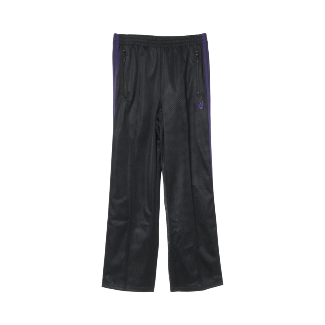 니들스 x 어반 리서치 트랙 팬츠 폴리 메쉬 블랙 퍼플(Needles x Urban Research Track Pants Poly Mesh Black Purple) - 1