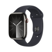 Apple Watch Series 9 41mm Cellular Graphite Stainless Steel Case with Sport Band M/L Midnight (Korean Ver.)