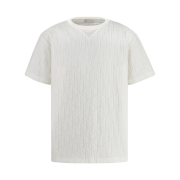Dior Oblique Relaxed Fit T-Shirt Terry Cotton Jacquard Off White