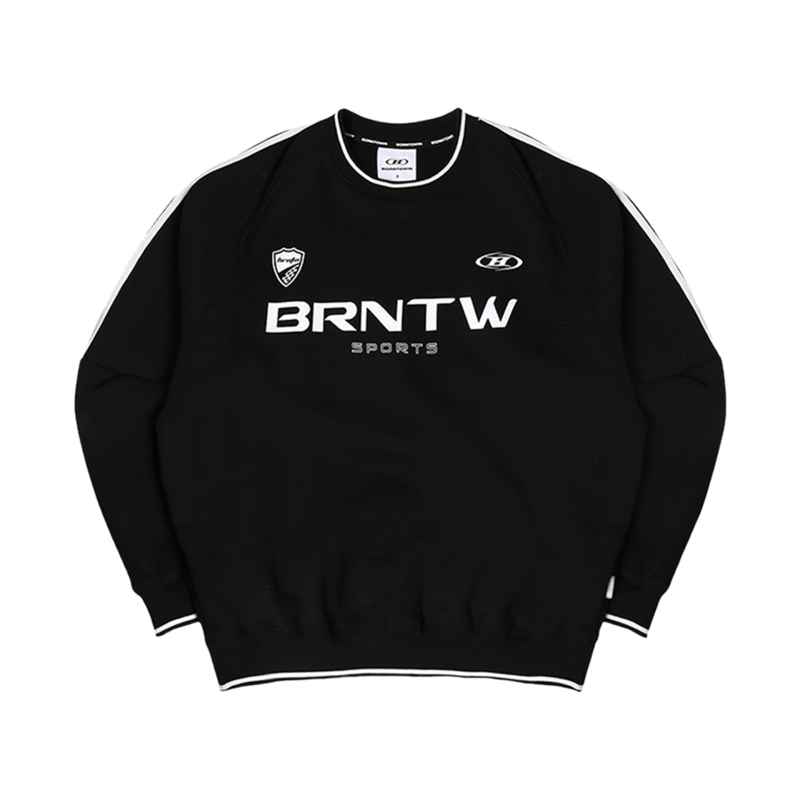 본투윈 플리스 BRNTW 트랙 라인 스웻셔츠 블랙