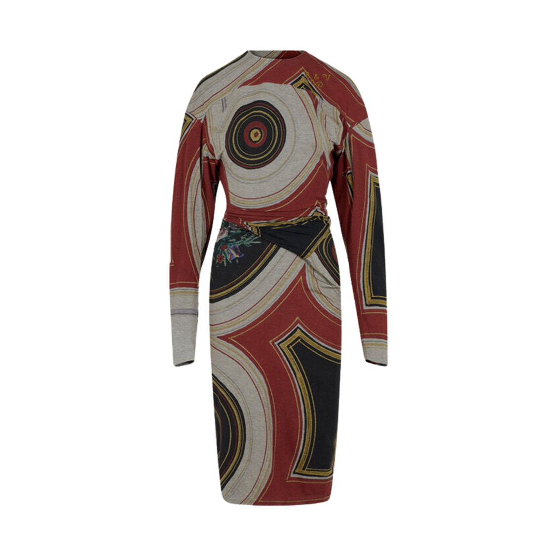 (W) 비비안 웨스트우드 1990 미디 드레스 레드 멀티((W) Vivienne Westwood 1990 Midi Dress Red Multi) - 1