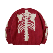 Kapital 5G Wool Bone Crewneck Sweater Red