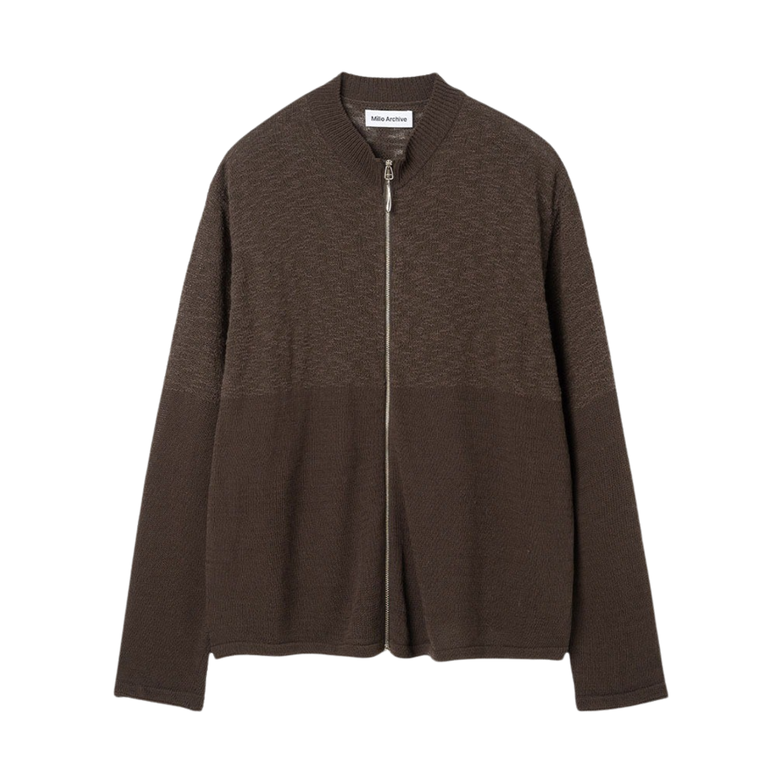 ML238BR Millo Archive Claire Knit Crew Neck Zip-up Brown