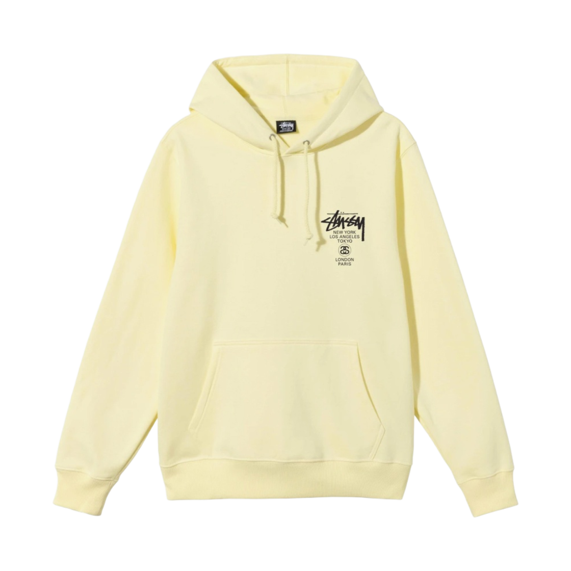 스투시 월드투어 후드 페일 옐로우 2021