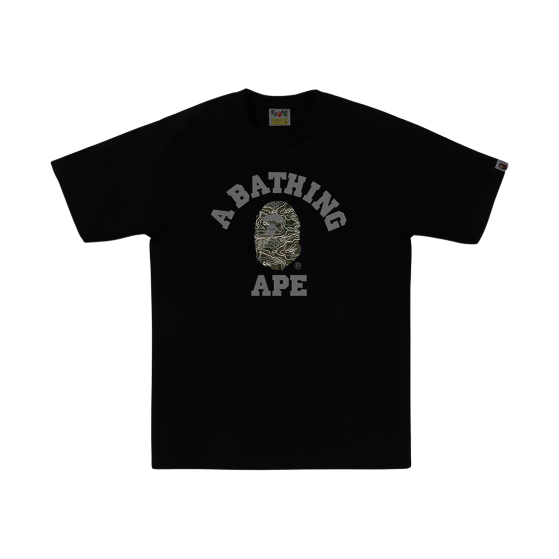베이프 레이어드 라인 카모 컬리지 티셔츠 블랙(BAPE Layered Line Camo College T-Shirt Black) - 2