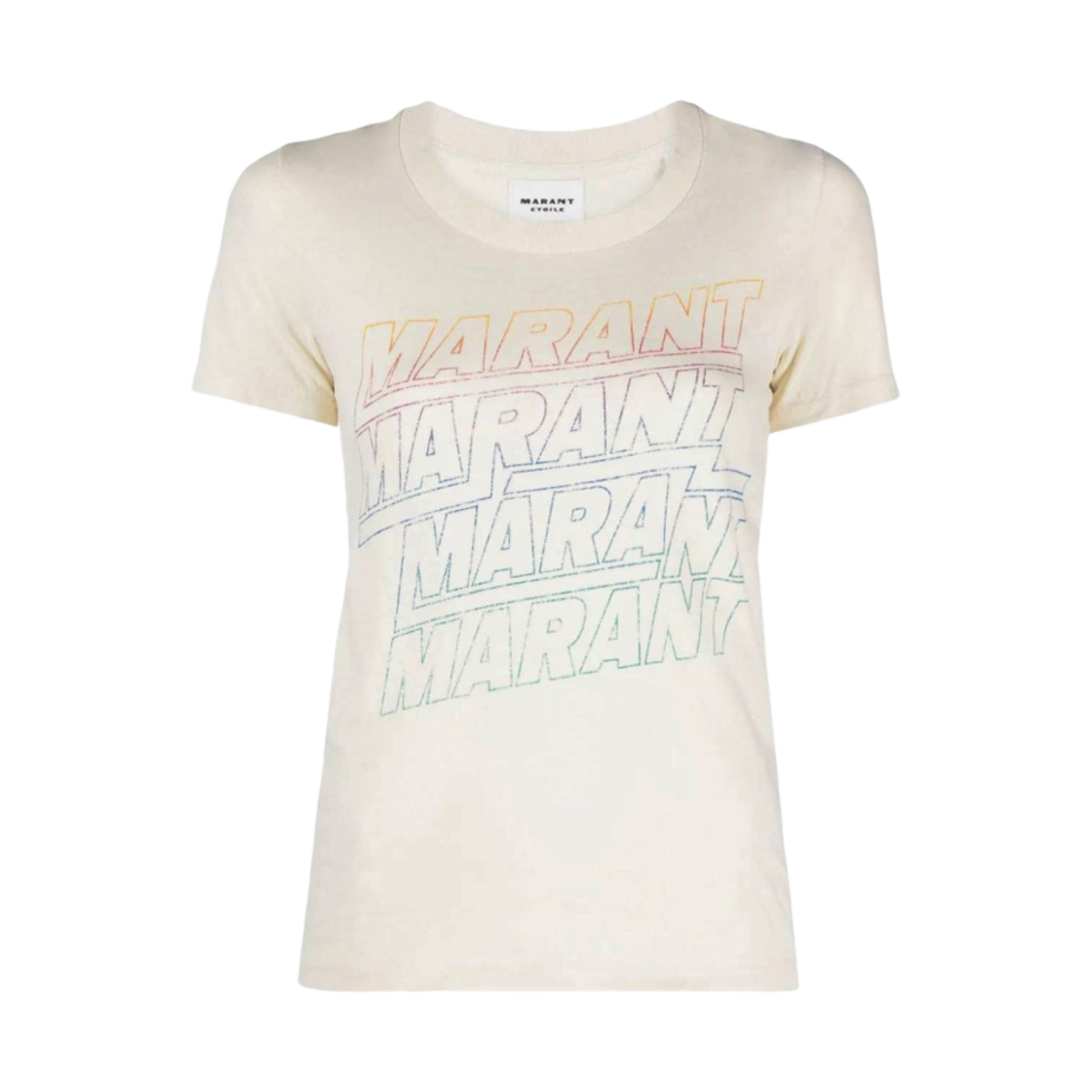TS0148FA-B1N09E-23EC (W) Isabel Marant Etoile Logo Crewneck T-Shirt Beige - 24SS