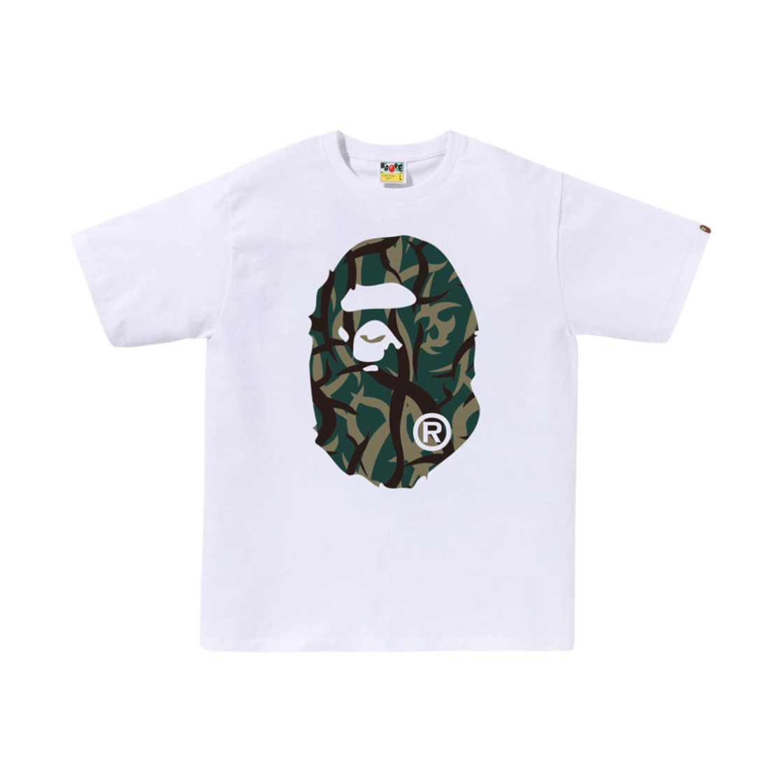 - BAPE Trial Camo Big Ape Head T-Shirt White Green