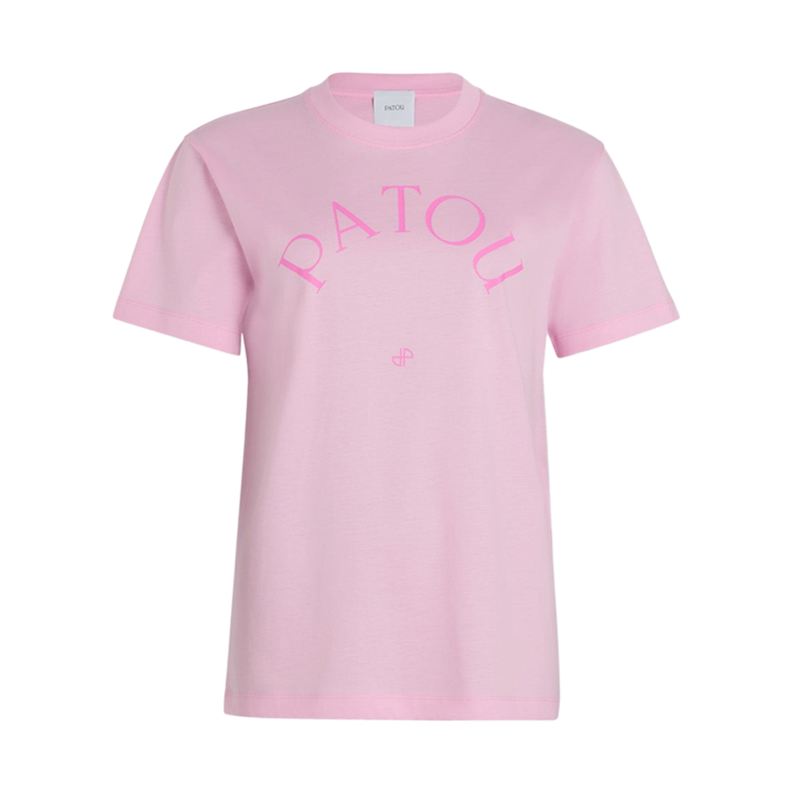 (W) 파투 오가닉 코튼 JP 모노그램 로고 티셔츠 프림로즈 핑크((W) Patou Logo and JP Monogram T-Shirt in Organic Cotton Primrose Pink)