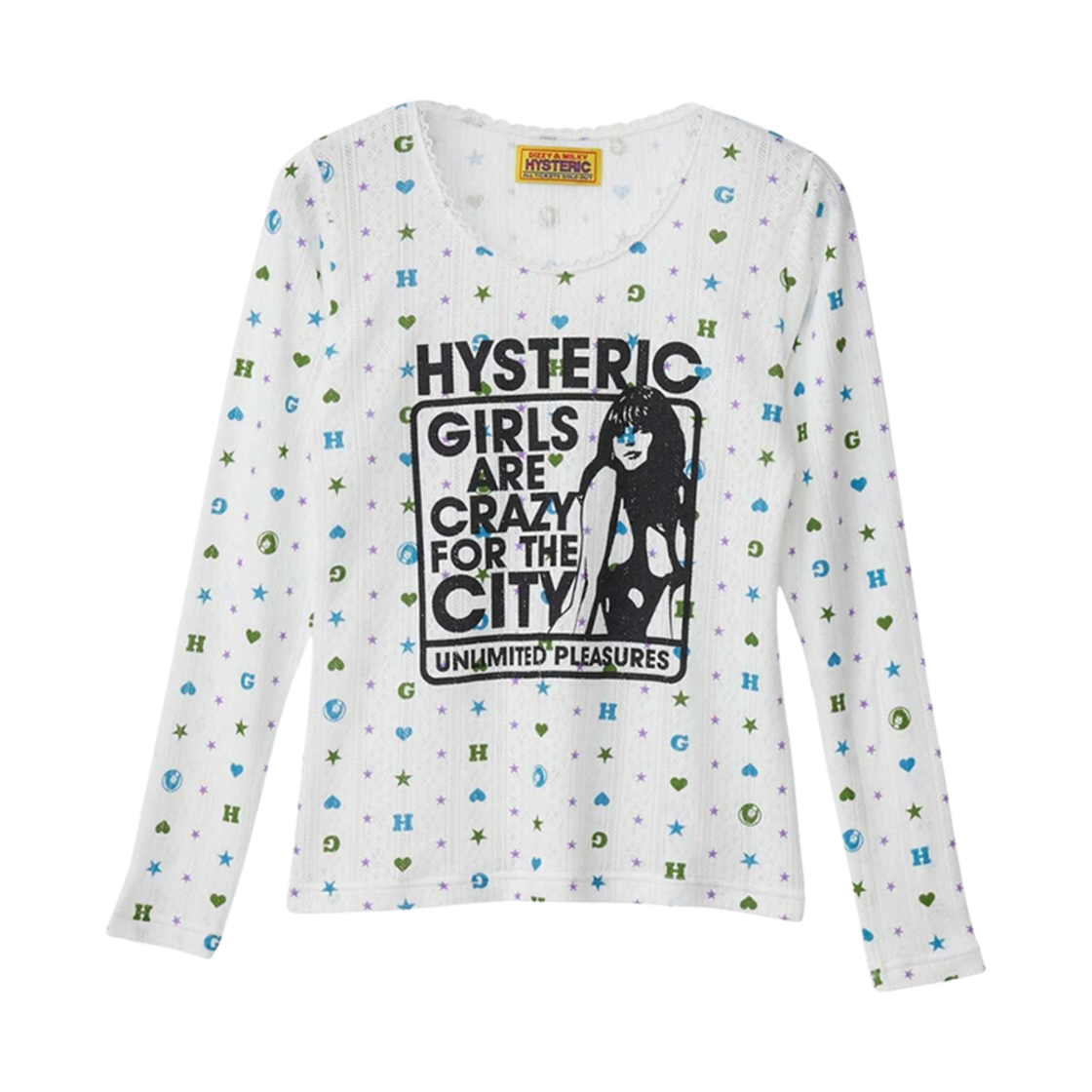 (W) 히스테릭 글래머 걸스 아 크레이지 치비 티셔츠 화이트((W) Hysteric Glamour Girls Are Crazy Chibi T-Shirt White) - 1