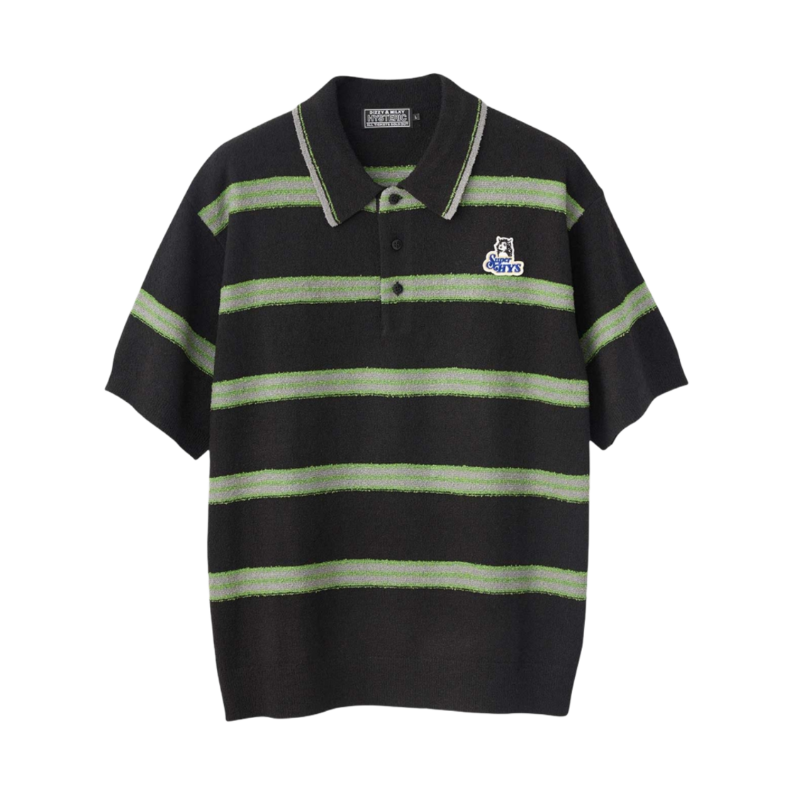히스테릭 글래머 슈퍼 HYS 패치 폴로 셔츠 블랙(Hysteric Glamour Super HYS Patch Polo Shirt Black) - 1