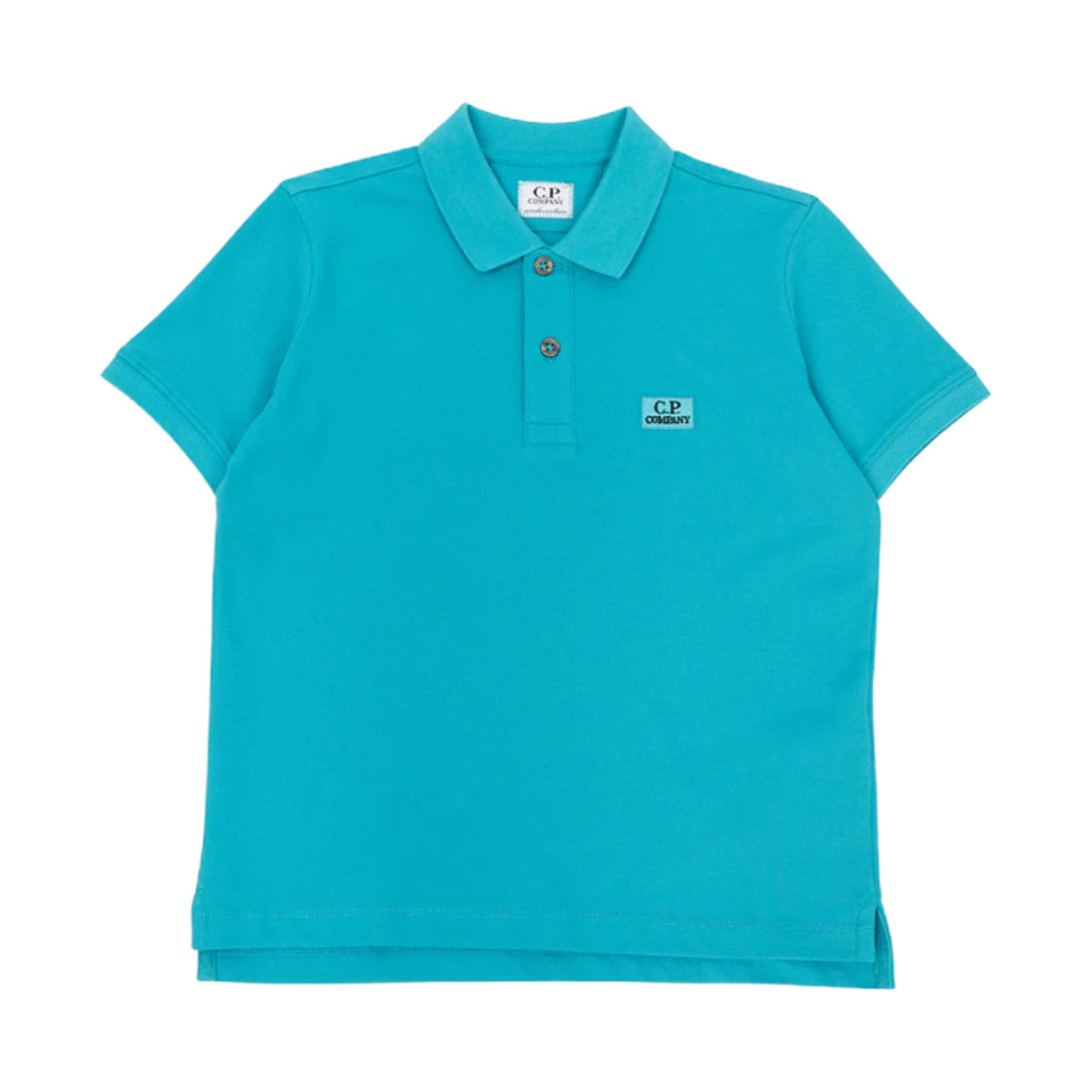 (키즈) C.P. 컴퍼니 칼라 폴로 셔츠 타일 블루 - 23SS((Kids) C.P. Company Collar Polo Shirt Tile Blue - 23SS)
