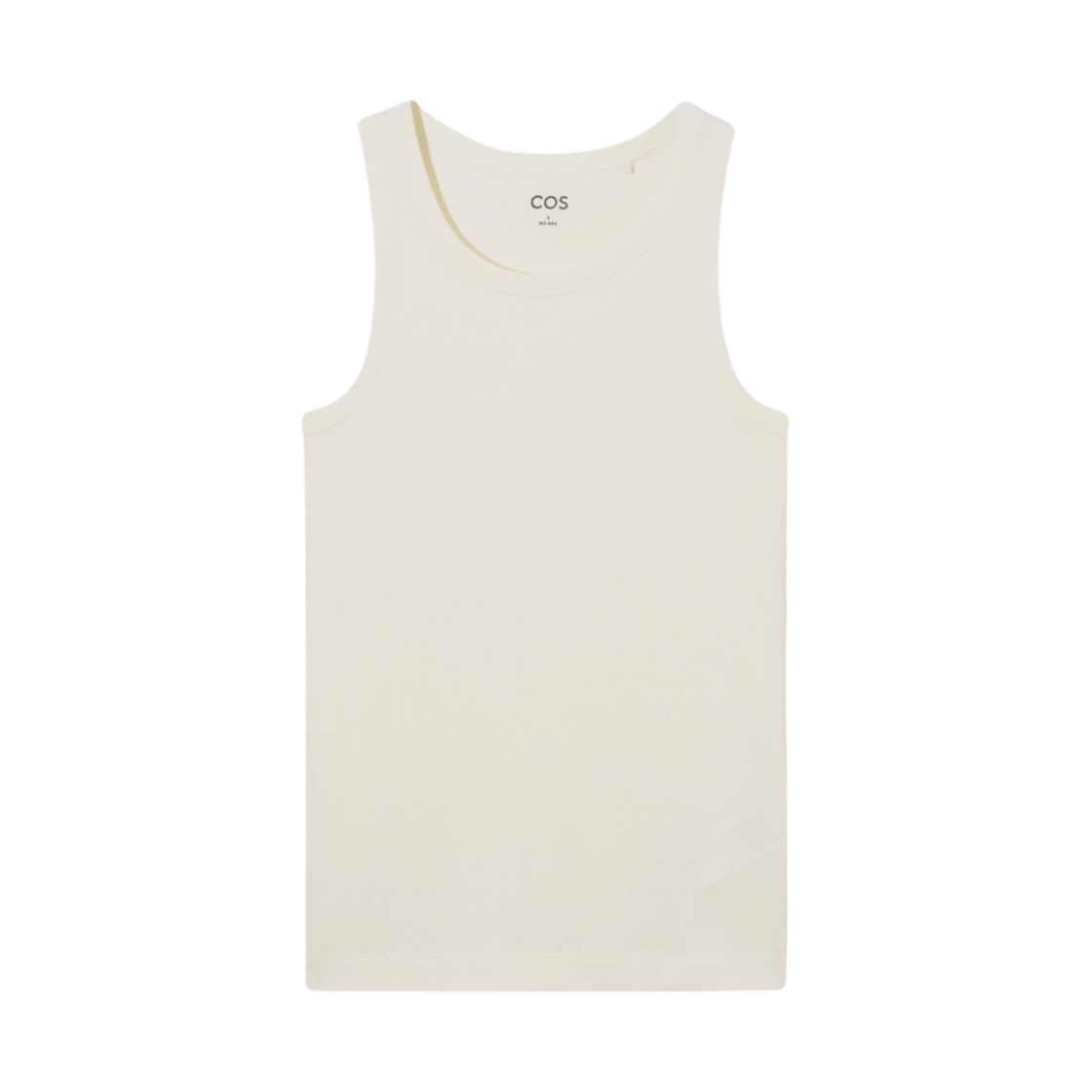 (W) 코스 리브드 슬리브리스 탑 크림((W) COS Ribbed Sleeveless Top Cream) - 1