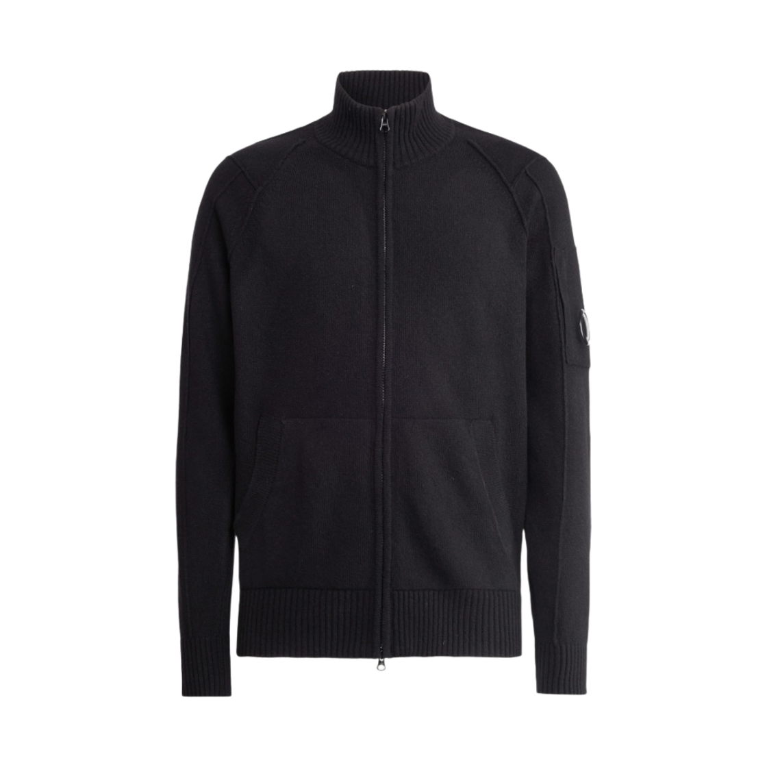 C.P. 컴퍼니 램스울 지퍼 니트 블랙 - 23FW(C.P. Company Lambswool Zipped Knit Black - 23FW) - 1