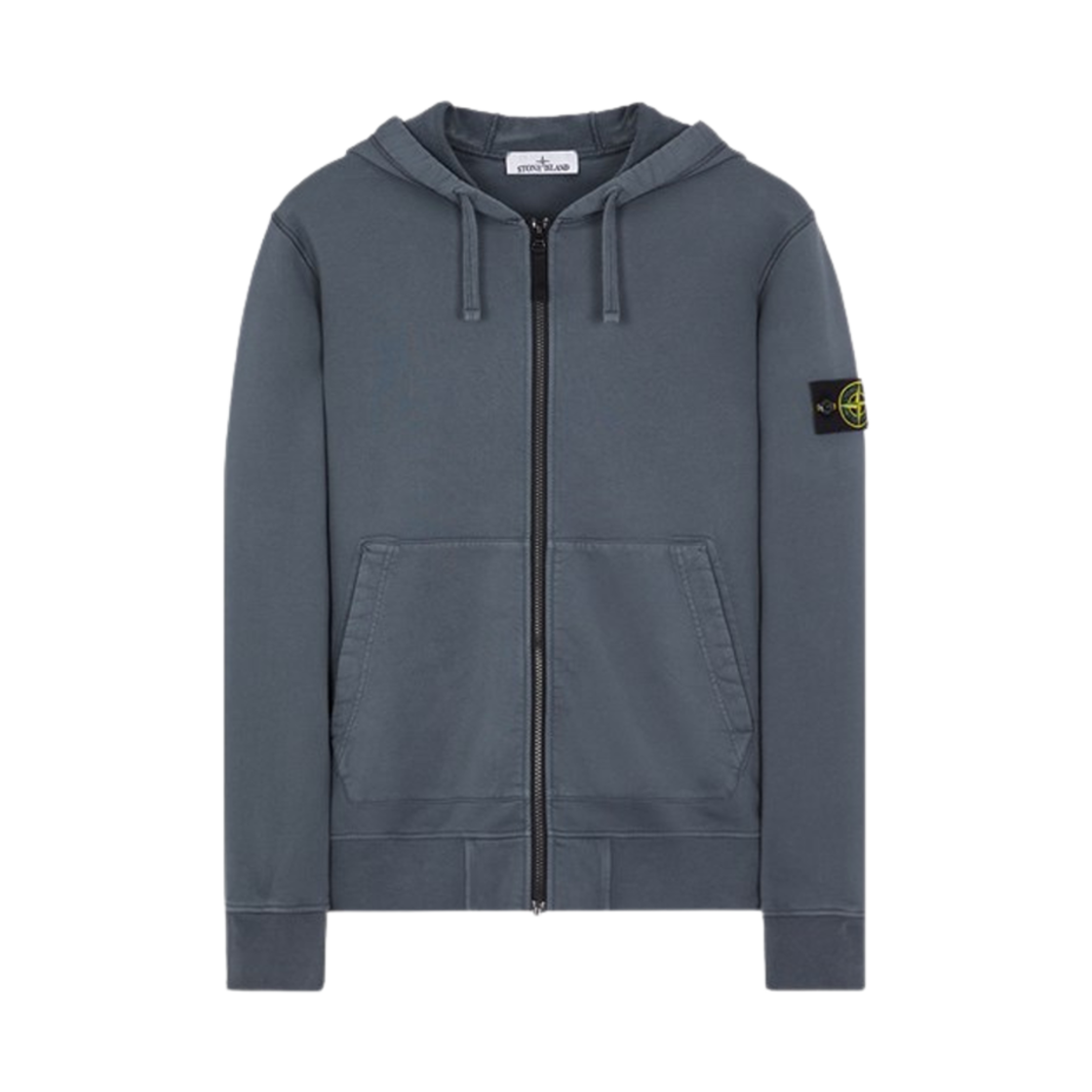 791564251-V0062 Stone Island 64251 Garment Dyed Cotton Fleece Full Zip Hooded Sweatshirt Lead - 23FW