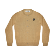(W) Play Comme des Garcons Black Heart Knit Cardigan Beige
