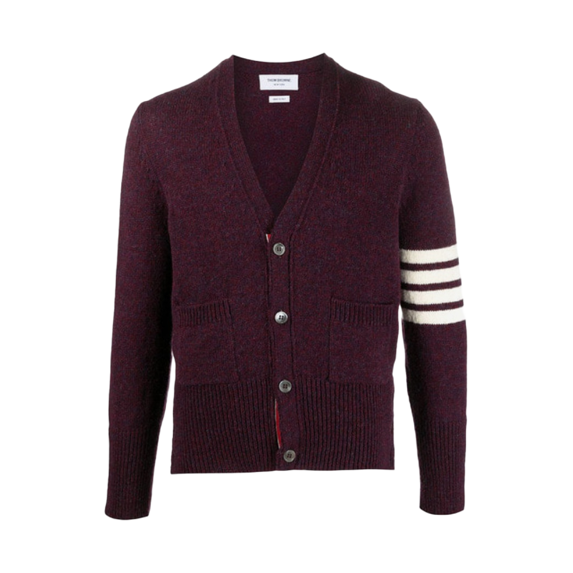 톰브라운 셰틀랜드 사선 클래식 가디건 버건디(Thom Browne Shetland 4-Bar Classic Cardigan Burgundy) - 1