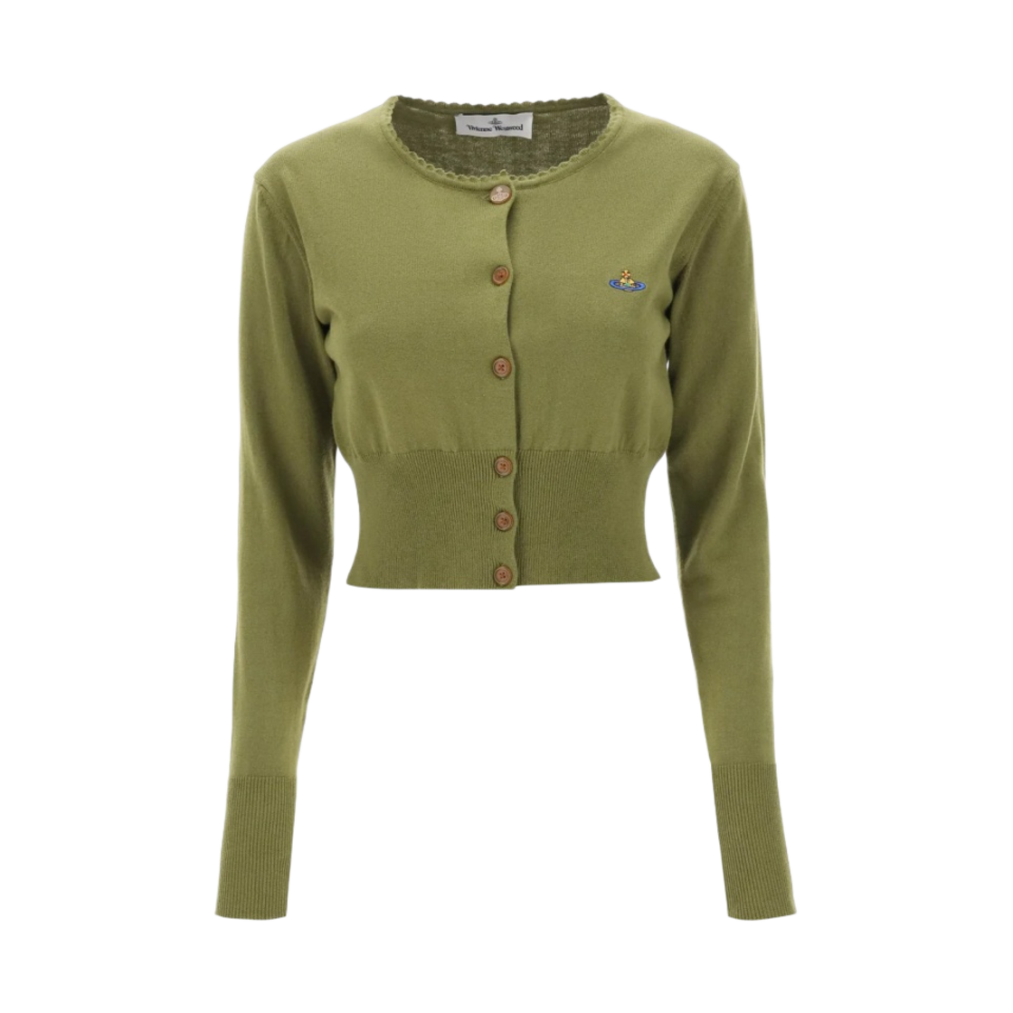 1803002U-Y0010-M410 (W) Vivienne Westwood Bea Cropped Cardigan Green