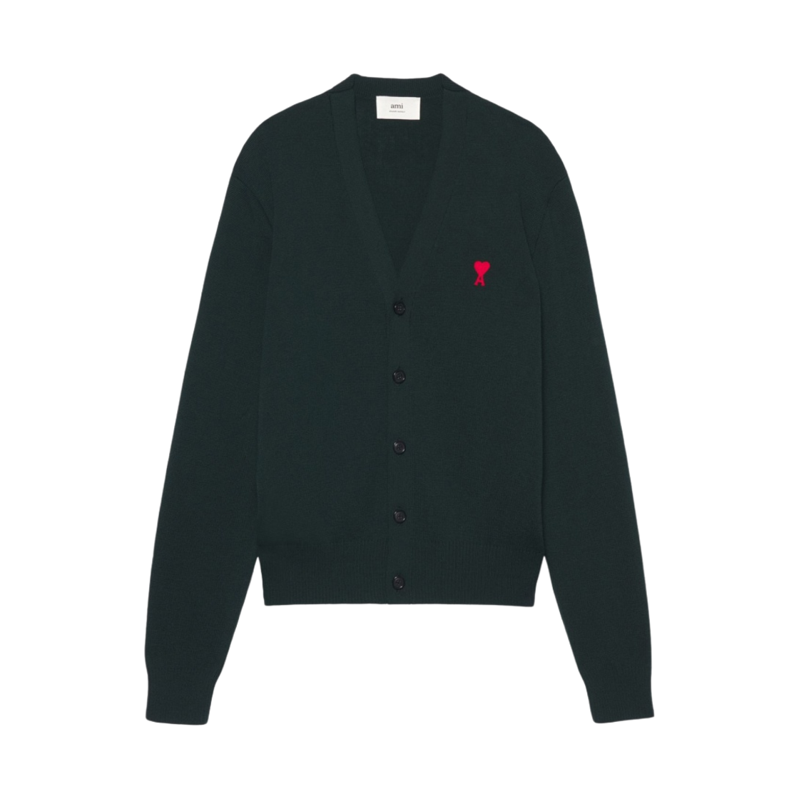 아미 스몰 하트 로고 울 가디건 에버그린- 22SS(AMI de Coeur Wool Cardigan Evergreen - 22SS)