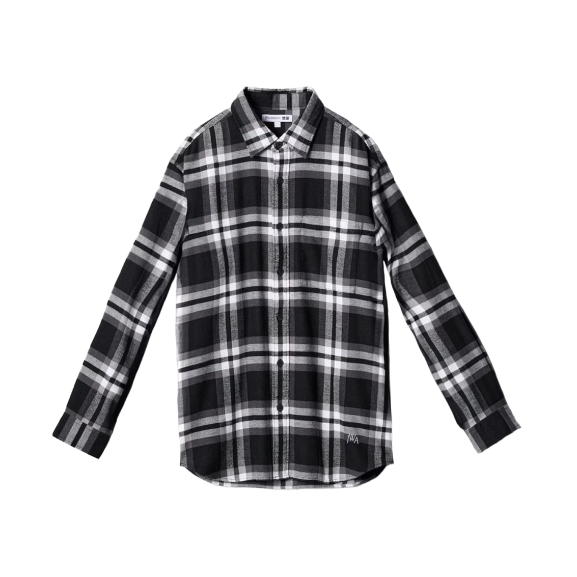 유니클로 x JW 앤더슨 플란넬 셔츠 롱슬리브 레귤러 칼라 B 블랙 - KR
