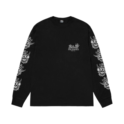 Stussy Pigment Dyed Witch Doctor LS T-Shirt Black