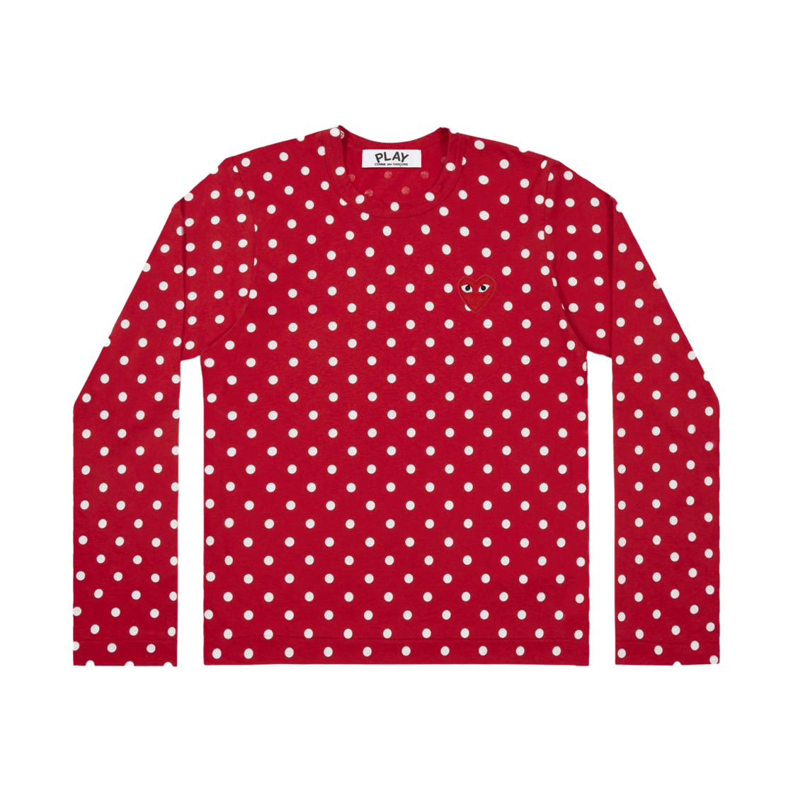 플레이 꼼데가르송 레드 하트 닷 롱슬리브 레드 화이트(Play Comme des Garcons Red Heart Dots Long Sleeve Red White) - 1