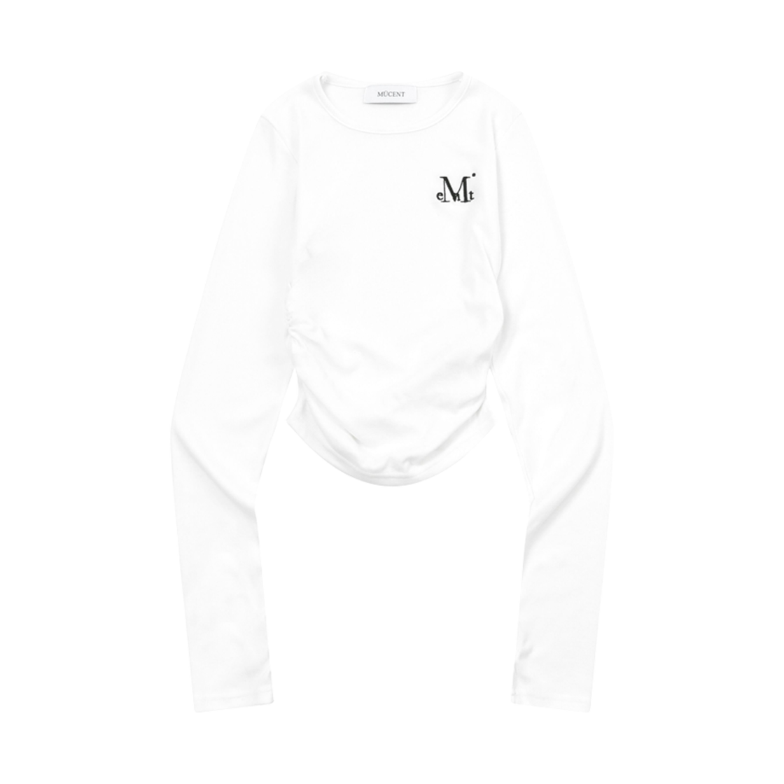 P00000QT_W MUCENT Deli Crop Shirrng T White