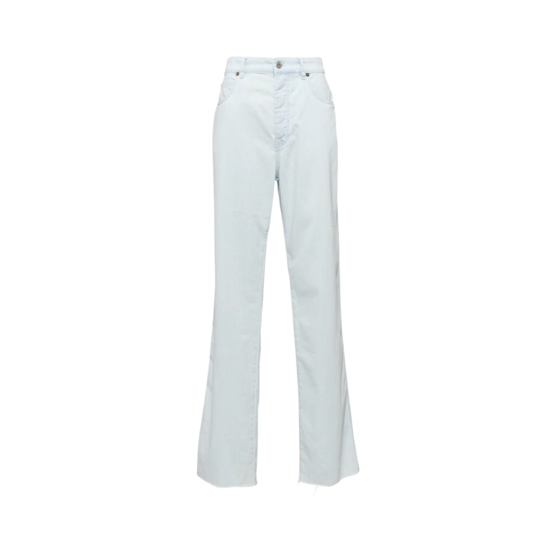 (W) 미우 미우 5-포켓 데님 진 라이트 블루((W) Miu Miu 5-Pocket Denim Jeans Light Blue) - 1