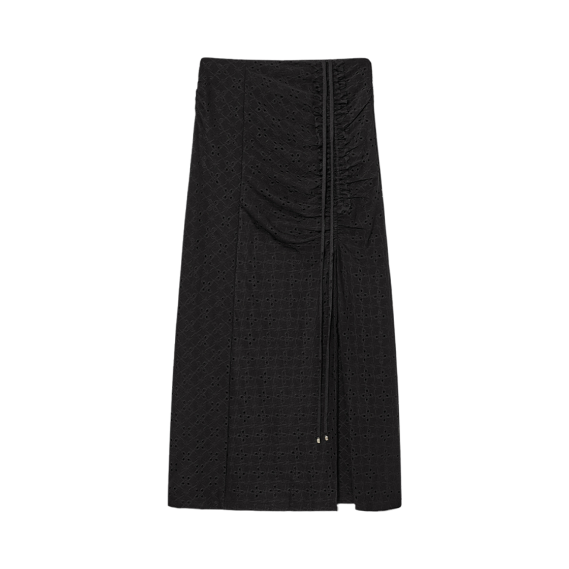 - (W) Glowny Devon Eyelet Long Skirt Black