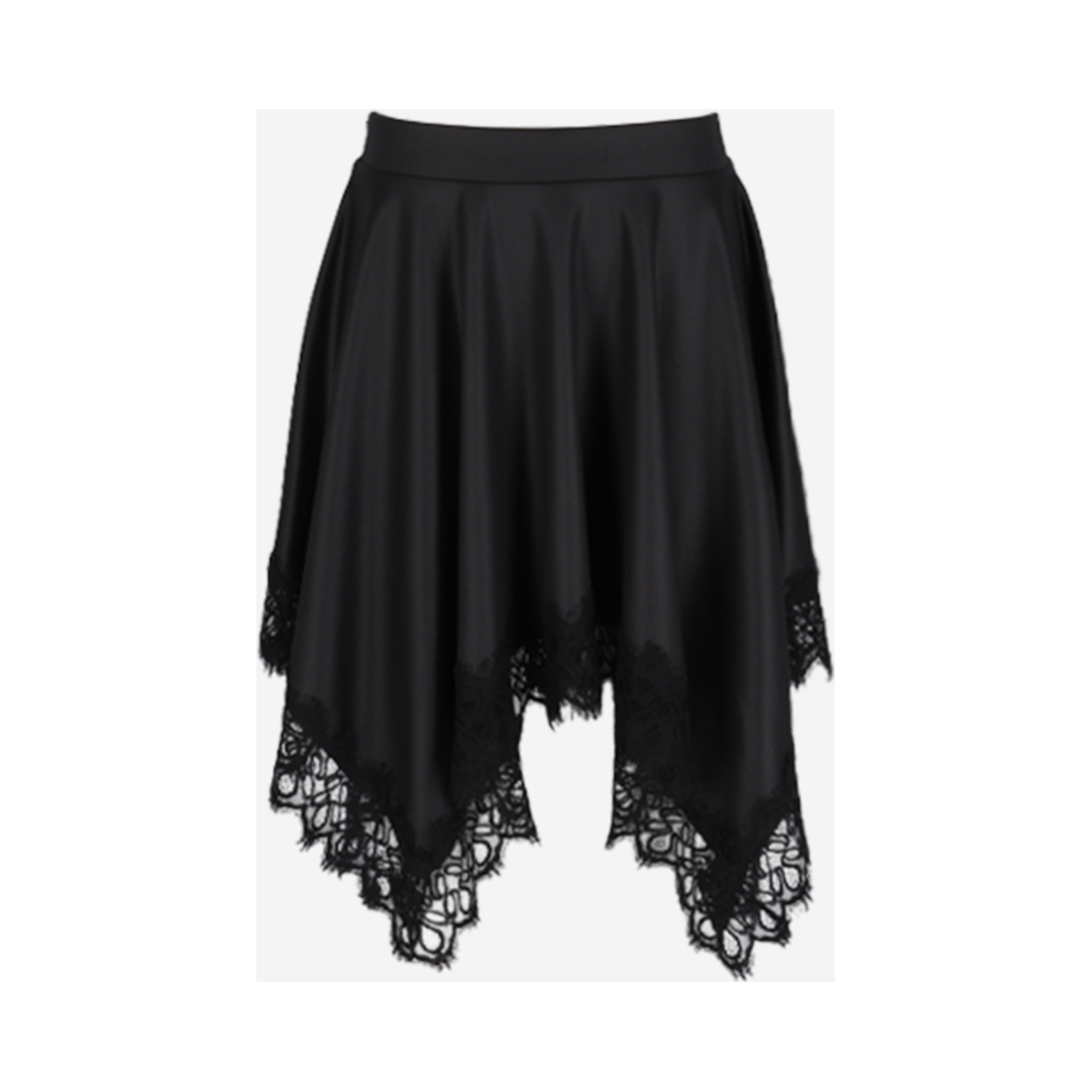 쿄 레이스 헹거치프 스커트 블랙(KYO Women Lace Handkercheif Skirt Black)