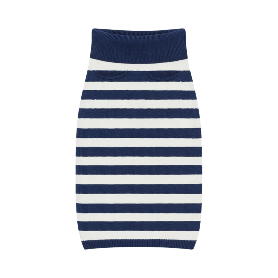 (W) 겐조 스트라이프 미디 스커트 미드나잇 블루((W) Kenzo Striped Midi Skirt Midnight Blue)
