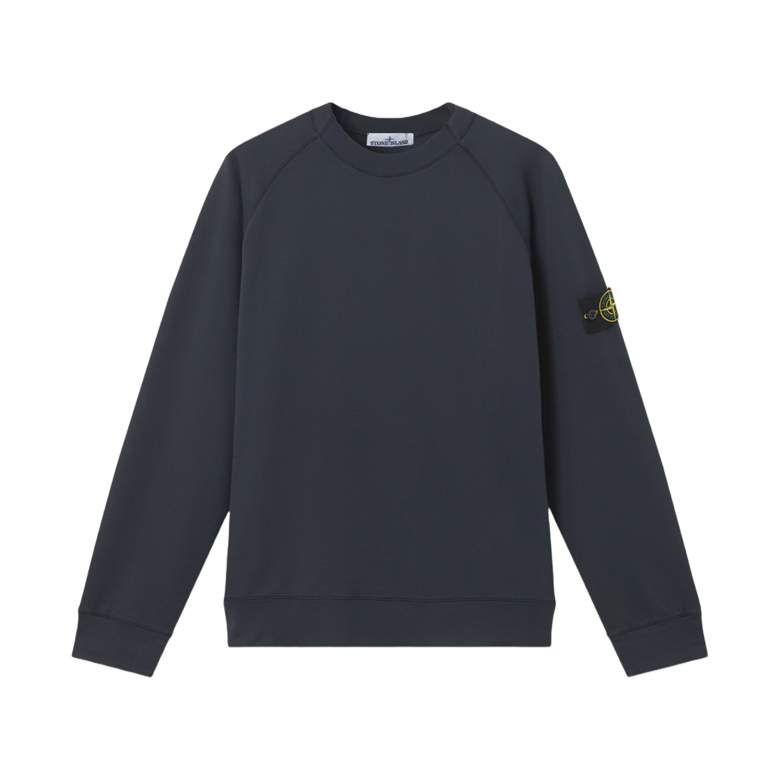K1S1561000-23S0121-V0020 Stone Island 6100023 Light Organic Cotton Fleece Crewneck Sweatshirt with Raglan Sleeves Navy Blue - 25SS