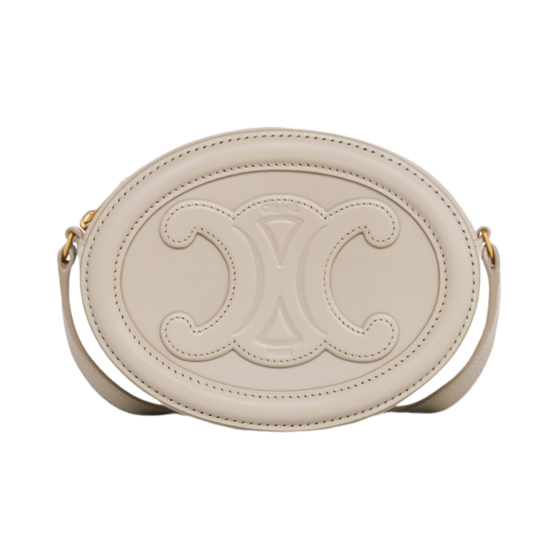 셀린느 스무스 카프스킨 크로스바디 오발 퍼스 레더 트리옹프 트렌치(Celine Crossbody Oval Purse Cuir Triomphe in Smooth Calfskin Trench) - 1