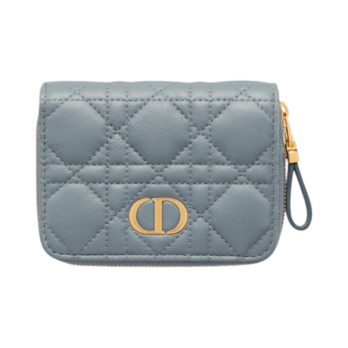 디올 카로 컴팩트 지퍼 지갑 서플 까나쥬 카프스킨 클라우드 블루(Dior Caro Compact Zipped Wallet Supple Cannage Calfskin Cloud Blue) - 1