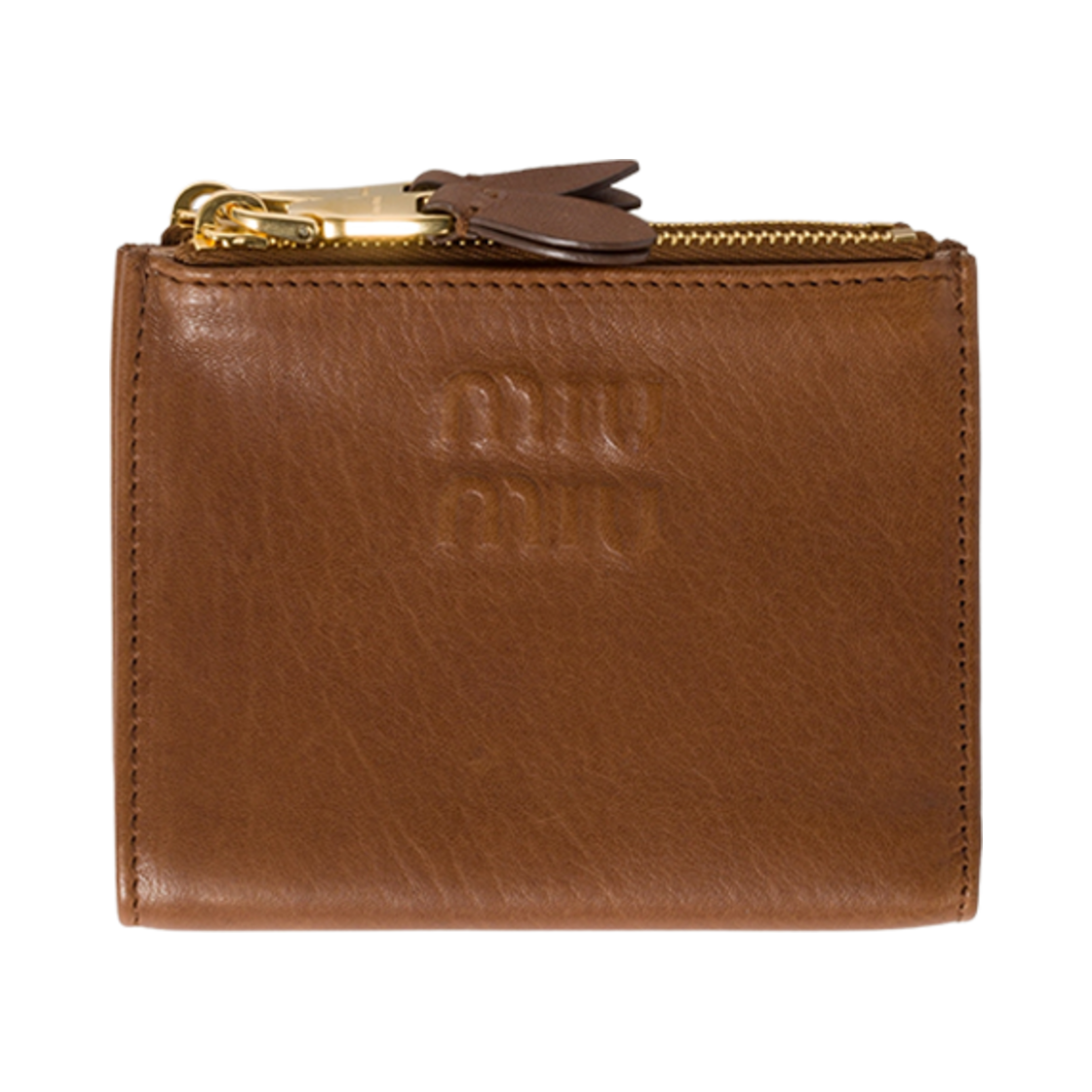 5ML024-AEFX-F0316 Miu Miu Small Nappa Leather Wallet Oak