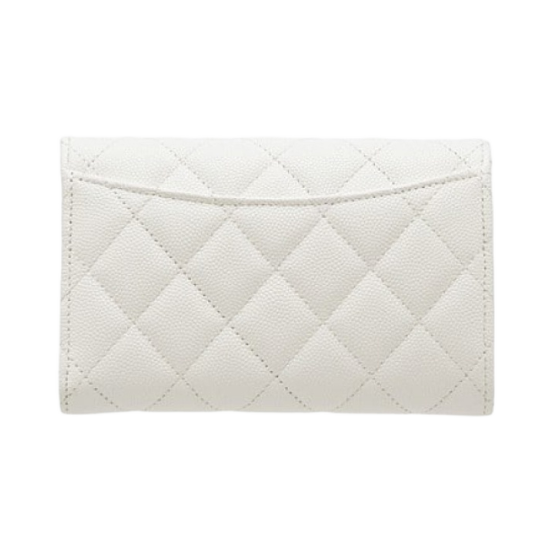 샤넬 클래식 플랩 지갑 그레인드 샤이니 카프스킨 & 골드 메탈 화이트(Chanel Classic Flap Wallet Grained Shiny Calfskin & Gold White) - 2