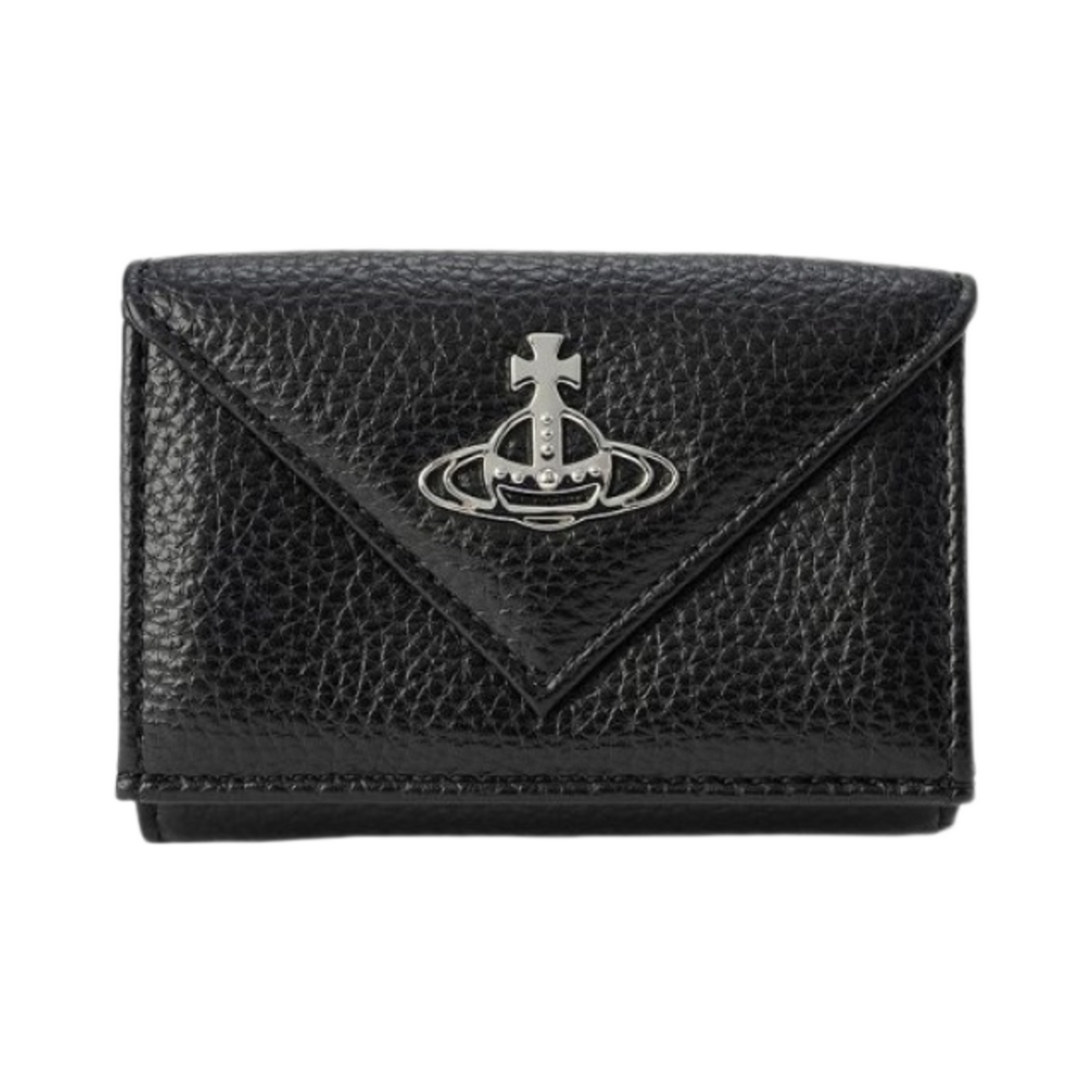 비비안 웨스트우드 리비건 그레인 엔벨로프 포켓 빌 폴드 블랙(Vivienne Westwood Re-Vegan Grain Envelope Bill Fold with Pocket Black)