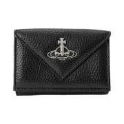 Vivienne Westwood Re-Vegan Grain Envelope Bill Fold with Pocket Black