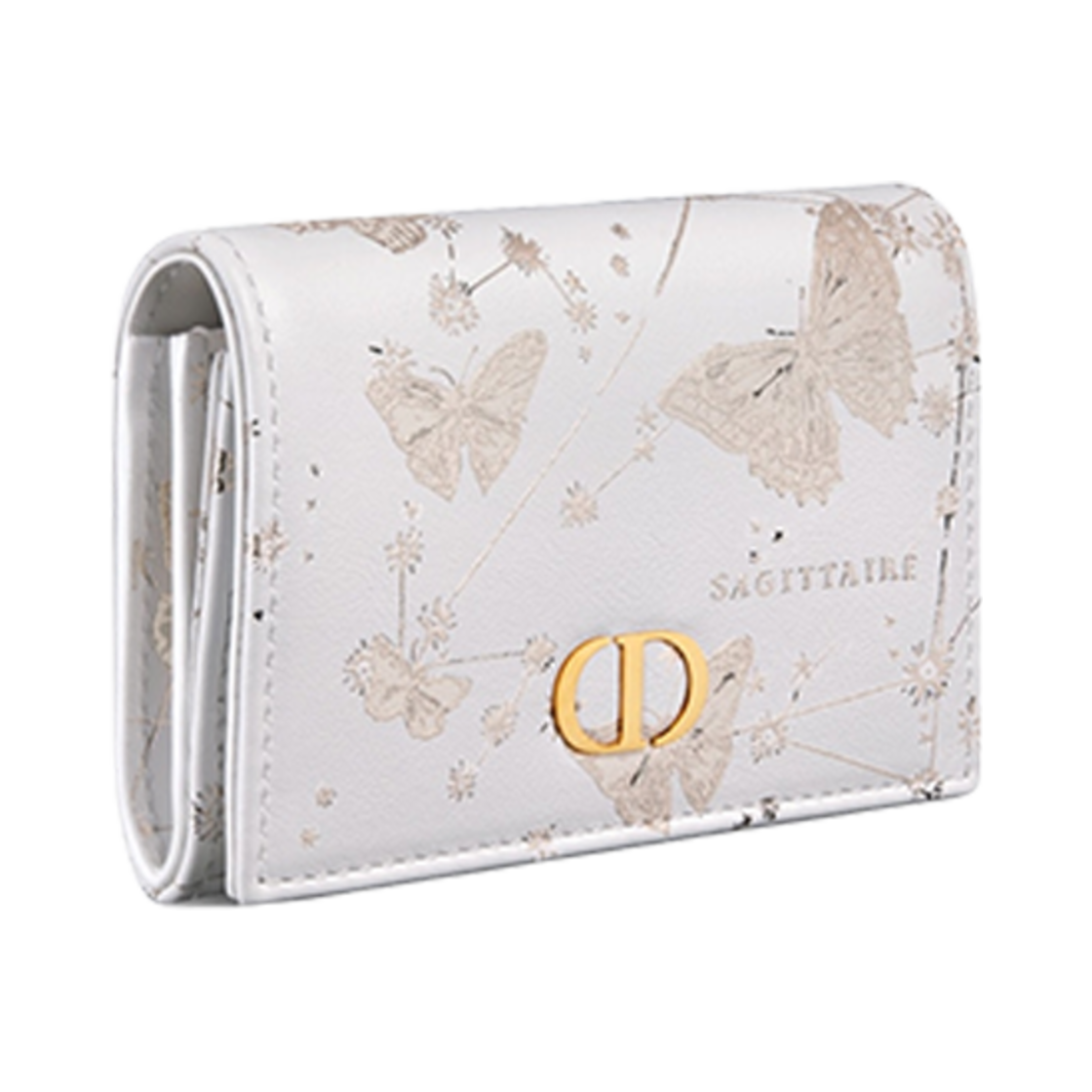 디올 카로 글라이신 지갑 화이트 골드 톤 버터플라이 조디악 프린트(Dior Caro Glycine Wallet White Gold Tone Butterfly Zodiac Print) - 2